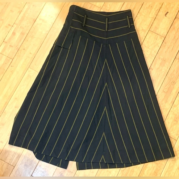 VINCE. Striped Utility Skirt - Black/Olive - Picture 6 of 6